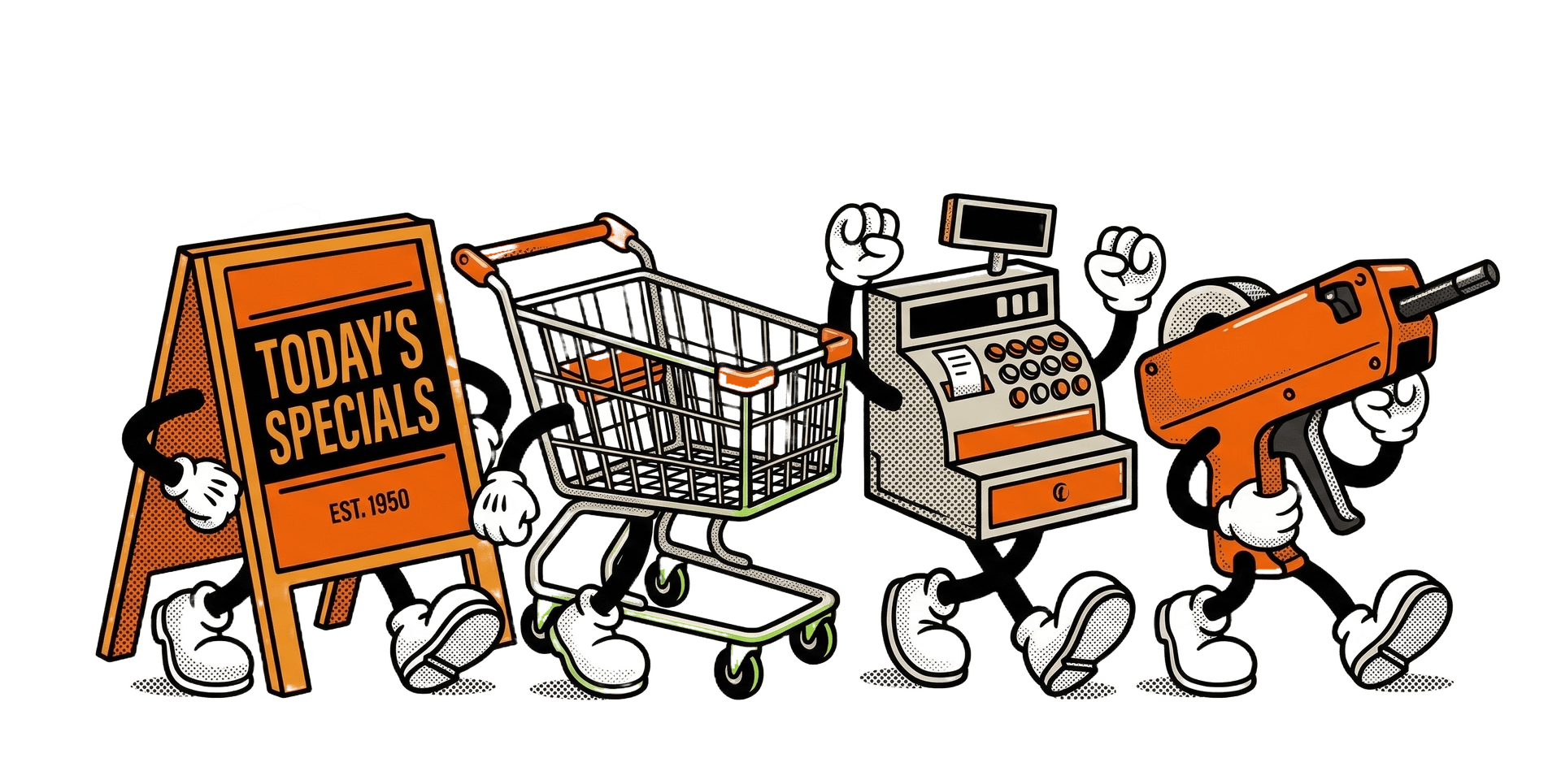 Fun shopping characters